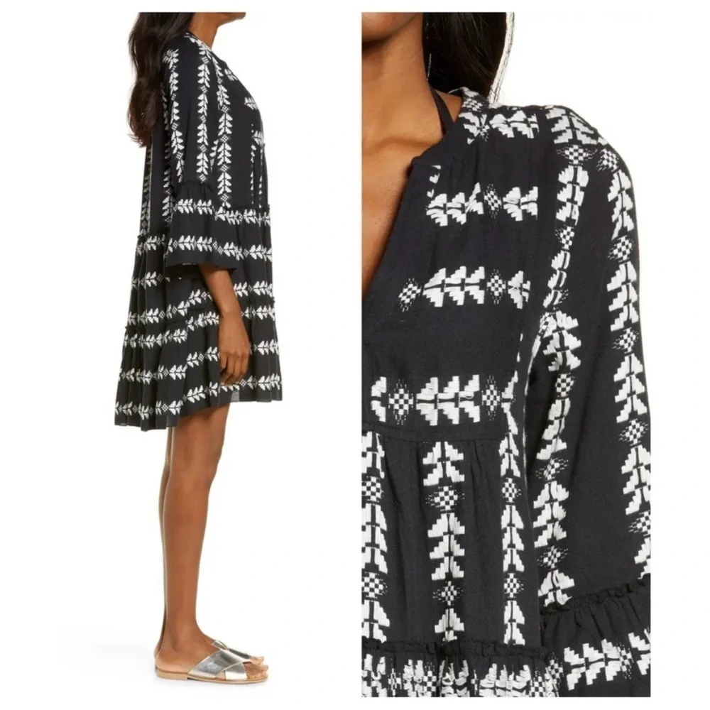 Elan Grecian Cover-up Dress | Black | XS